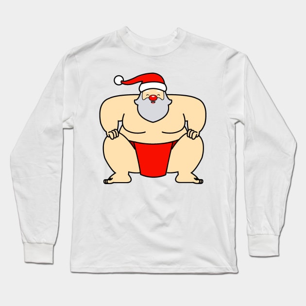 Sumo Santa Claus Long Sleeve T-Shirt by LuisP96